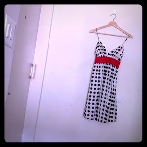 Cream and red polkadot dress